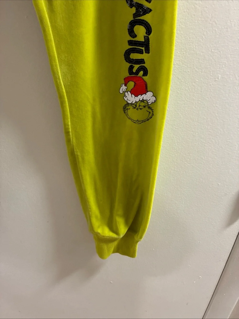 Justice Lime Green Sweatpants with Red Drawstring and Black Side Graphic